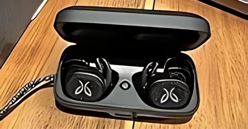 A sleek black earphone case containing a pair of earphones. Rumors and release date of jaybird vista 3