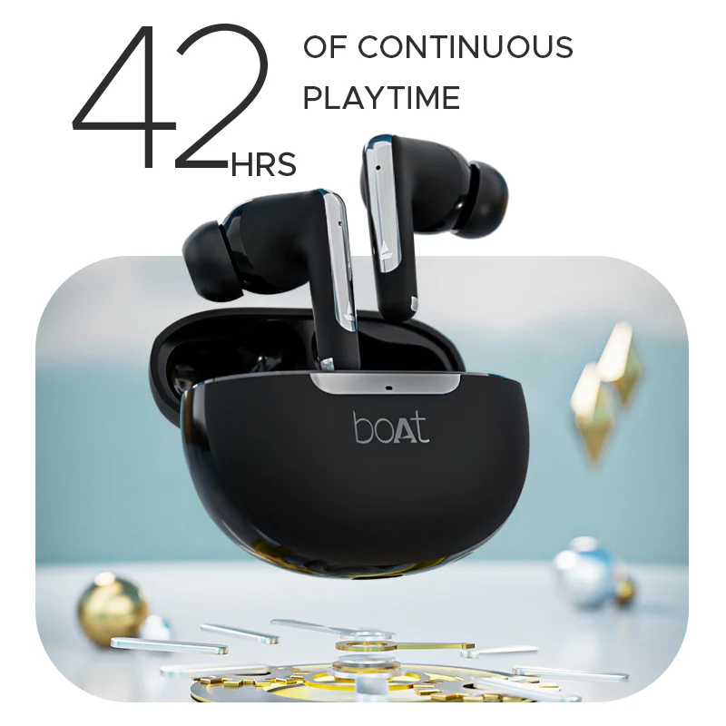 Shop boAt Airdopes 141 Bold Black – 42HRS battery, ENx clear calls, low latency gaming, fast charging, IPX4 water resistance, Bluetooth v5.1. Perfect TWS earbuds for every need!