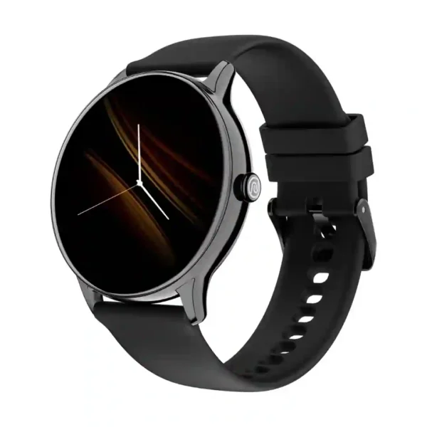 Front view of the Noise Twist Go Smart Watch featuring a glossy metal finish and vibrant 1.39” HD display.