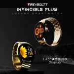 Crisp 1.43" AMOLED display (460x460 pixels) on Fire-Boltt Invincible Plus smartwatch